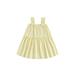 Toddler Summer Dress Baby Ruffle Sleeveless Princess Dress Litte Girl Boho Solid Fluffy Beach Holiday Party Dresses Clothes