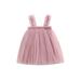 GXFC Toddler Baby Girl Tulle Dress Sleeveless Solid Layered Tutu Dress White 6M-5T