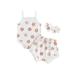 Qtinghua Infant Newborn Baby Girl Summer Clothes Floral Print Sleeveless Romper and Ruffle Shorts Headband Set 3PCS Outfits White 12-18 Months