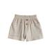 Qtinghua Toddler Baby Girl Boy Shorts Cotton Linen Loose Harem Shorts Elastic Waist Athletic Shorts Summer Jogger Shorts Khaki 0-6 Months