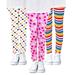 3Pack Girls Footless Skinny Leggings Kids Teen Girls Stretch Leggings Little and Big Girl Soft Printed Pants