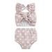 Qtinghua Toddler Baby Girls Bikini Set Swimsuit Sleeveless Floral Print Two Sided Top Shorts Swimwear Beachwear Pink Dot 12-18 Months