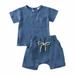 Baby Deals!Casual Baby Clothing Sets Children s Clothing New Summer Crepe Gauze T-shirt Short Sleeve Shorts with Pocket Two Piece Set Multi-color Style Baby Clothing Sets Clearance 3 Months-3 Years