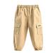 Fall Savings Clearance 2023! TUOBARR Toddler Boy Pants Baby Boy Pants Boys Casual Trousers Cargo Pants Fashion Solid Color Length Pants Elastic Cuffs Pants Khaki 6-12 Months
