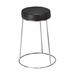 Everly Quinn Nobutaka 24" Counter Stool Upholstered/Leather/Metal/Genuine Leather in Gray/Black | 24 H x 17 W x 17 D in | Wayfair