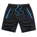 HUPOM Summer Shorts For Men Big And Tall Shorts For Men Fitted Mid Short Cycling Black 2XL