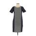 J.Crew Casual Dress - Sheath Crew Neck Short sleeves: Blue Color Block Dresses - Women's Size 4