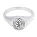 Icon of Peace,'Polished Sterling Silver Signet Ring with Peace Symbol'