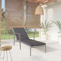 Bain de soleil avec coussin Chaise de jardin - Transat de jardin Résine tressée Gris BV960962