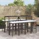 Ensemble Table de bar + 8 Chaises de bar de jardin - Table Haute avec 8 Tabourets avec coussins