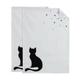 Torchon de cuisine en coton (Lot de 2) Chat noir et blanc - Noir