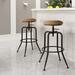 Bar Stools Set of 2 Industrial Swivel Counter Stool with Metal Frame Suede Fabric Seat Height Adjustable Vintage Retro Bar Chairs with Footrest for Kitchen Pub Salon - Brown