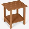 Nalone 2 -Tier Outdoor Side Table HDPE Adirondack Table Patio Side Table Weather Resistant End Table Small Outdoor Table (Rectangular Teak)