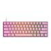 HK GAMING GK61 Mechanical Gaming Keyboard - 61 Keys Multi Color RGB Illuminated LED Backlit Wired Programmable for PC/Mac Gamer ( Gateron Optical Silver Prism Pink )