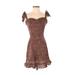 Shein Casual Dress - Mini: Brown Leopard Print Dresses - Women's Size X-Small