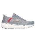 Skechers Men's Slip-ins: Max Cushioning Premier Sneaker | Size 7.5 | Gray/Red | Textile/Synthetic | Machine Washable