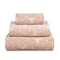 Allure Geometric Design Bath Sheet 90 x 150cm, Pack of 2 Large Bath Towels, 100% Cotton, Super soft, Washable (Blush)