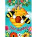 Toland Home Garden Toland Bee Happy Hive Inch Spring Flag Flowers Double Sided Metal in Black/Green/Yellow | 40 H x 28 W in | Wayfair 1012678