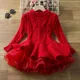 2023 nouveau Tricot Robe de Princesse pour Les Filles de Fête de Noël Rouge Robe De Bal Nouvel An