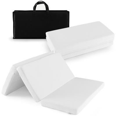 Costway Portable Tri-fold Pack and Play Mattress Pad with Gel-Infused Memory Foam-White