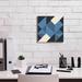 Ivy Bronx Epic Graffiti 'Triangles I' By Mike Schick, Giclee Triangles I by Mike Schick - Wrapped Canvas Print Canvas in Black/Blue | Wayfair