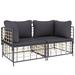 Ebern Designs Lukesha 28.3" Wide Outdoor Patio Sofa w/ Cushions Metal/Rust - Resistant Metal in Gray | 26 H x 28.3 W x 28.3 D in | Wayfair