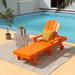 Three Posts™ Marciniak 77.6" Long Outdoor All-Weather Poly Single Chaise Plastic in Orange | 37.8 H x 21.1 W x 77.6 D in | Wayfair