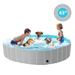 MAX Chill-Out 63 Foldable Dog Swimming Pool with Water Drainage Hole Collapsible Hard Plastic Wading Pool for Dogs & Kids Outdoor Pet Bath Tub Large