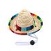 NUOLUX Dog Sombrero Hat Funny Dog Costume Chihuahua Clothes Mexican Party Decorations