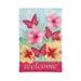 American Style Garden Flag Garden Flag American Style Double Sided Decorative Props Small Fresh Flowers And Butterflies Welcome Garden Flag For Store Home Room Party