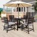 Outdoor four-person dining table and chairs,Brown