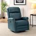 Alina Modern Genuine Leather Swivel Rocker Nursery Manual Recliner Chair with Rolled Arms by HULALA HOME