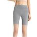 SMihono Women s Solid Color High Waist And Hip Lifting Exercise Fitness Tight Yoga Capris Summer Capris Running Leggings Compression Tights Tummy Control Leggings Scrunch Gray 8