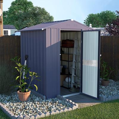 VEIKOUS Outdoor Metal Storage Shed with Lockable Door and Air Vents for Garden