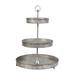 24 Inch Metal Decorative Stand, 3 Tiers with Round Trays, Gray - 17L x 17W x 23.5H, in inches