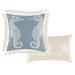 Set of 2 Decorative Throw Pillows, Seahorse and Starfish Polyester, Tassels