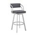 Lyla 30 Inch Metal Bar Stool, Swivel, Vegan Faux Leather