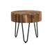 Zoro 22 Inch End Table, Reclaimed Wood, Hairpin Legs, Brown and Black - 22L x 22W x 21H, in inches