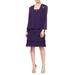 Slny Sequin Chiffon Jacket Dress - Purple - Sl Fashions Dresses