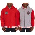 Men's JH Design Red/Gray Toronto Raptors Two-Tone Reversible Fleece Hooded Jacket