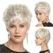 DOPI women s and wig white Fashionable straight short fashionable hair silver wig