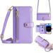 K-LION for Samsung Galaxy S10 Plus Case Wallet with Adjustable Crossbody Lanyard Wrist Strap PU Leather Kickstand Card Slots Zipper Flip Cover Case for Samsung Galaxy S10+ (not fit S10) Purple