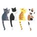 NUOLUX 4Pcs Cat Shaped Hooks Self-Adhesive Hangers Punch-Free Hanging Hooks Traceless Hangers Yellow Black and White Black and Brown Grey