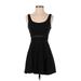 Hollister Casual Dress - A-Line Scoop Neck Sleeveless: Black Print Dresses - Women's Size X-Small