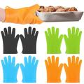 Luxtrada Professional Oven Mitts Heat Resistant Silicone Oven Gloves Food Grade Kitchen Cooking Gloves Barbeque Gloves for Kitchen & Outdoor (Green)