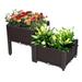 GZXS Plastic Raised Garden Bed with Legs Plastic Planter Garden Free Splicing Injection Planting Box Stand (Brown 2PCS)