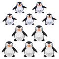 NUOLUX 10Pcs Faux Resin Penguin Ornament Miniature Penguins Figures Dollhouse Ornament