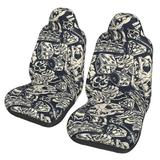 ZICANCN Car Seat Covers Front Seats Only Retro Style Skeleton Skull Automotive Seat Covers Protectors for Cars Trucks Suv 2 Pack