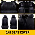 Leather Car Seat Cover 5 Seats for Chevy Silverado GMC Sierra 1500 2500HD 3500HD 2007-2022 Full Set Cushion Seat Covers for Cars Durable Waterproof Black