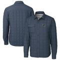 Men's Cutter & Buck Heather College Navy Seattle Seahawks Helmet Rainier PrimaLoft Eco Insulated Quilted Button-Up Shacket